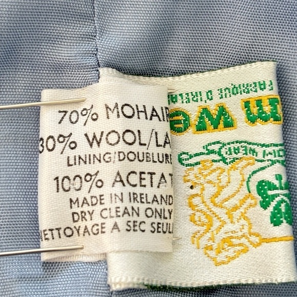 VTG Freedom Wear Irish Mohair Wool Coat Jacket Sz Medium Plaid Purple Periwinkle - Picture 13 of 16